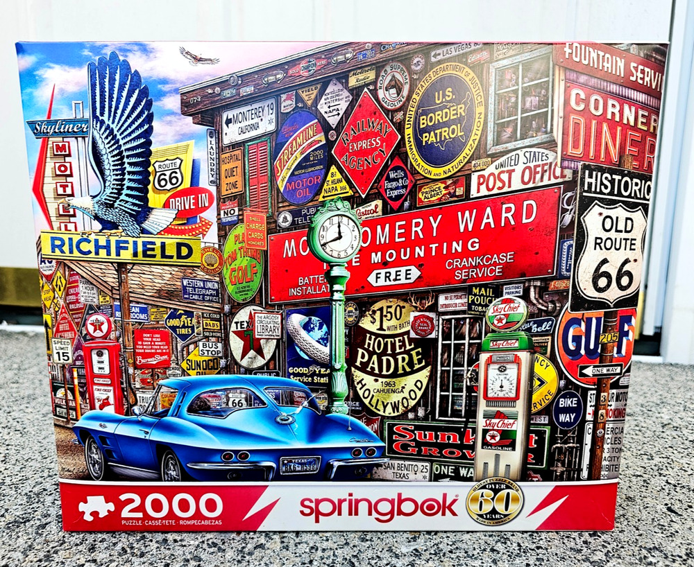 Springbok 2000 Piece Puzzle - Historic Old “Route 66” Complete